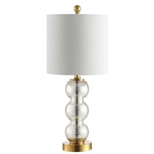 February 21 in. Glass/Metal LED Table Lamp, Mercury Glass/Brass Gold