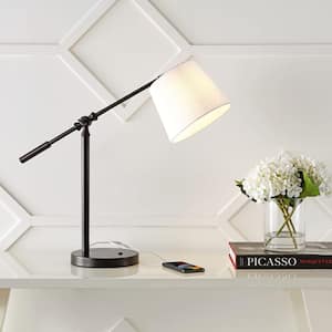 Troy 24 in. Classic Contemporary Iron LED Task Lamp with USB Charging Port, Oil Rubbed Bronze