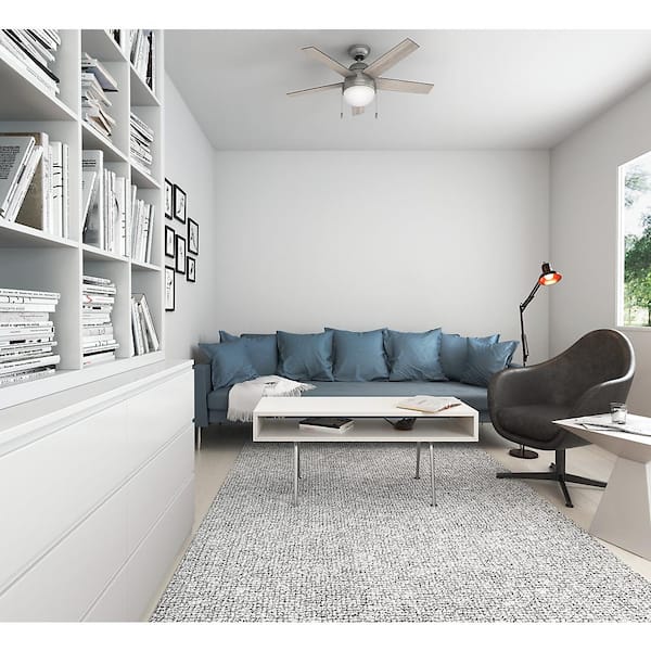 Anslee 46 in. Indoor Matte Silver Ceiling Fan with Light
