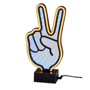 10 .5 in. Peace Sign Mirrored Neon Led Light