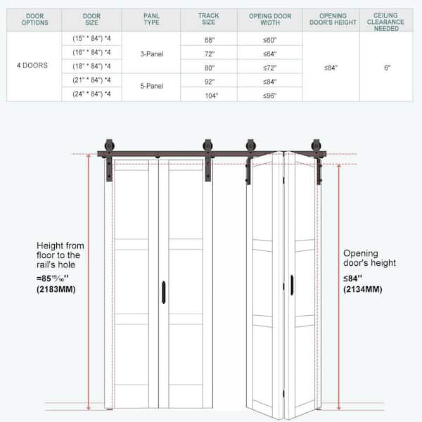 Fredbeck 60 in. x 84 in. 3-Panel White Finished Solid Core MDF