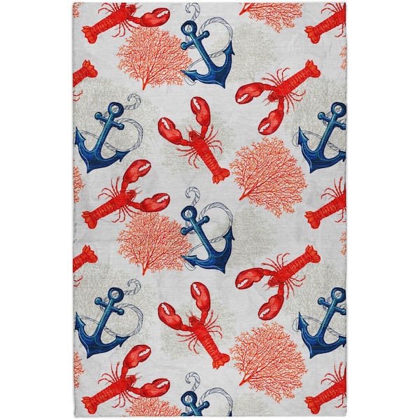 Dream Shag Premium Machine Washable Abstract ADS149 Ivory 5 ft. x 7 ft. 6 in. Area Rug