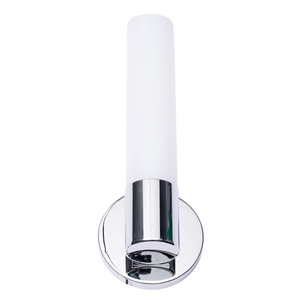 Turbo Chrome Cylinder LED Vanity Wall Sconce, Energy Star Certified