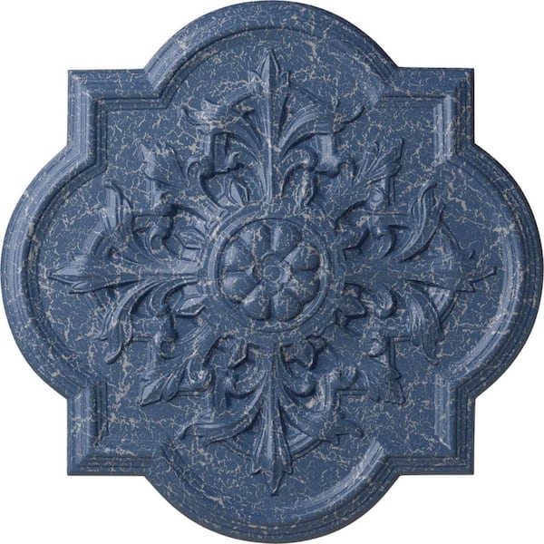 Ekena Millwork 31-1/4 in. x 2 in. Bonetti Urethane Ceiling Medallion (Fits Canopies up to 7-3/8 in.), Americana Crackle