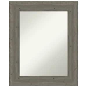 Fencepost Grey 25 in. H x 31 in. W Wood Framed Non-Beveled Bathroom Vanity Mirror in Gray