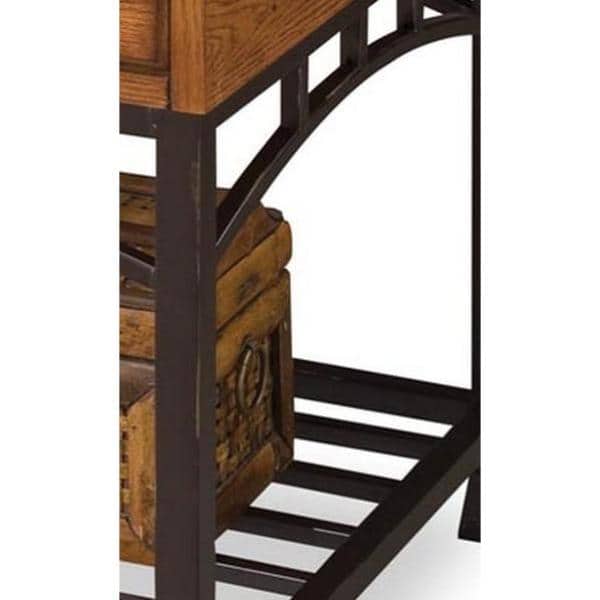 Craftsman Oak & Metal 26" Square End Table with Storage