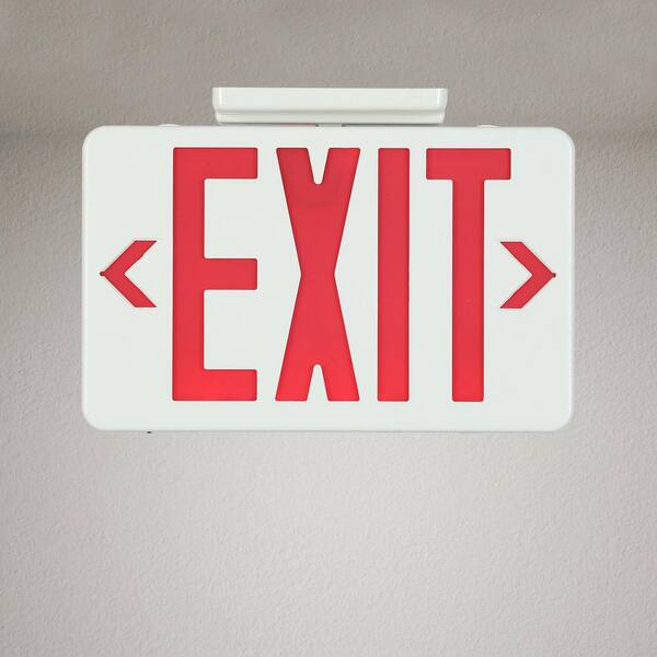 LNC Hardwired White and Red Double Face Integrated LED Exit Sign