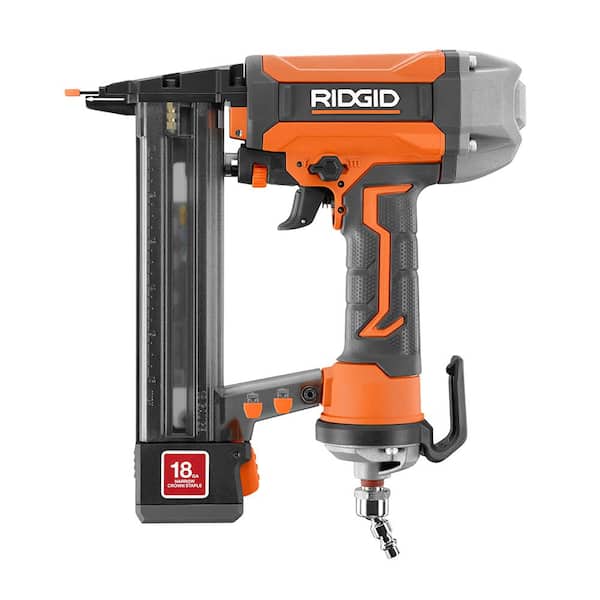 RIDGID Pneumatic 18-Gauge 1-1/2 in. Finish Stapler, Contractor's Bag and  (200) Staples R150FSF The Home Depot