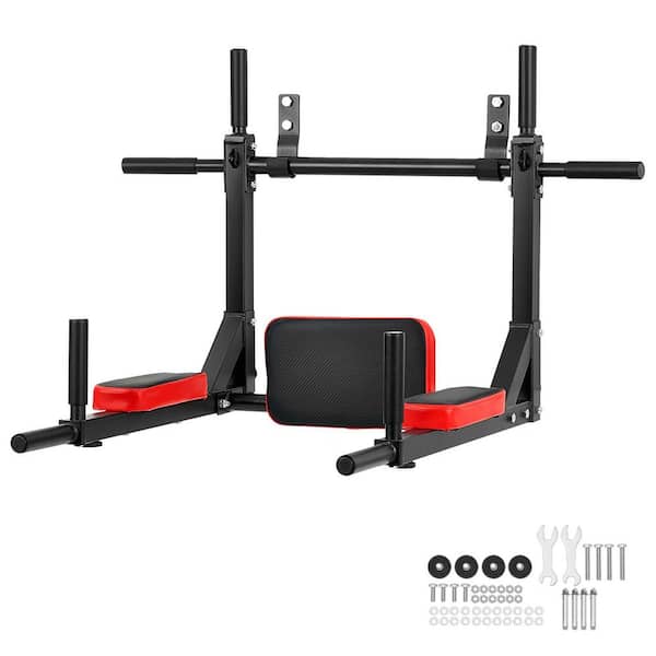Multifunctional Pull Up Bar, 440 lbs. Capacity. Wall Mounted Chin Up Bar Dip Station, Power Tower Set Training Equipment