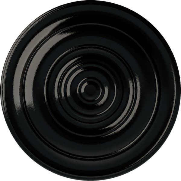 Ekena Millwork 18 in. x 1-1/2 in. Niobe Urethane Ceiling Medallion (Fits Canopies upto 8-5/8 in.), Black Pearl