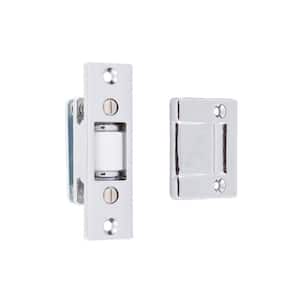 Solid Brass Heavy-Duty Silent Roller Latch with Square Strike Adjustable in Polished Chrome