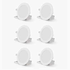 6 in. 5CCT Selectable White New Construction 12-Watt 1200 Lumens 0/10-Volt Dimmable LED Light 120/277-Volt (6-Pack)