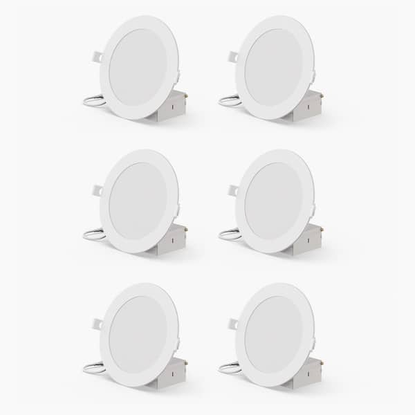 InfiBrite 6 in. 5CCT Selectable White New Construction 12-Watt 1200 Lumens 0/10-Volt Dimmable LED Light 120/277-Volt (6-Pack)