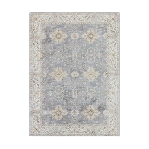 Imagine Chenille Willa Taupe 5 ft. x 7 ft. Medallion Polyester Area Rug