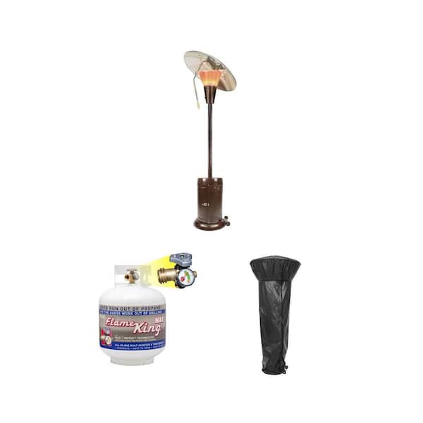 38200 BTU Bronze Patio Heater, 20 lb. Propane Cylinder, and Patio Heater Cover Combo