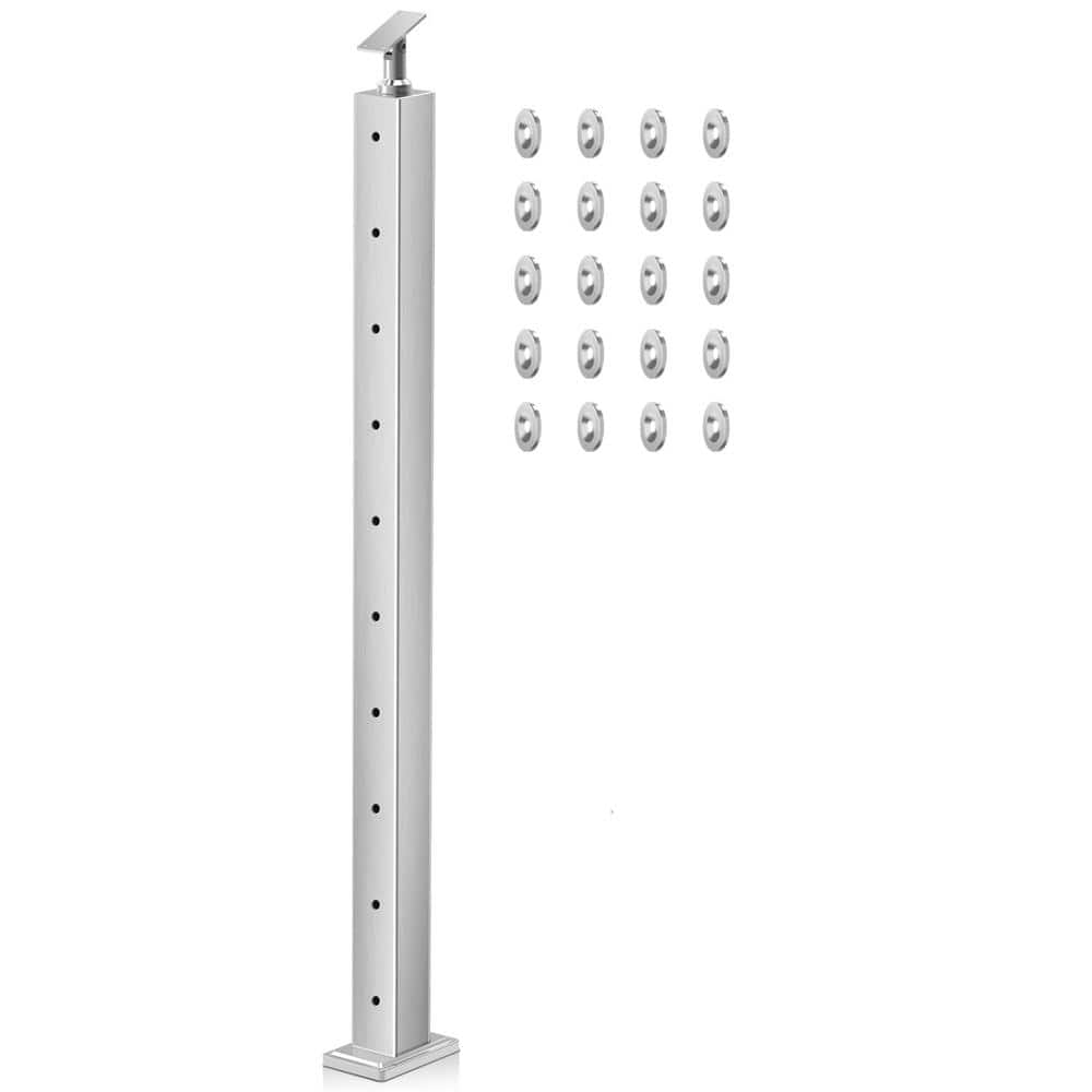 36 x 2 x 2 1-Piece 180 Degree Metal Stainless Steel Cable Railing En