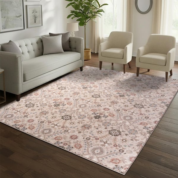 Nepal 9 ft. x 13 ft. Ivory Floral Area Rug