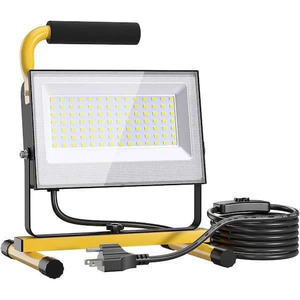 100W 14000 Lumens LED Work Lights, 5000K Daylight, IP65 Waterproof Adjustable Flood Light with Plug and 16.4 ft. Cable