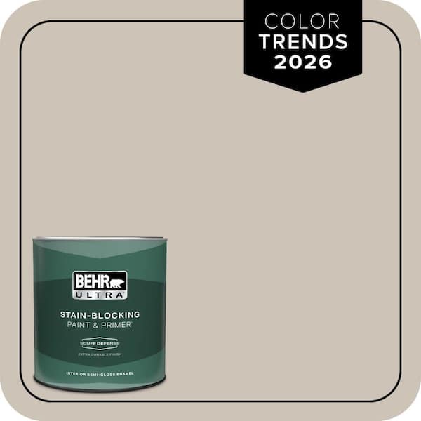 BEHR ULTRA 1 qt. #720C-3 Wheat Bread Extra Durable Semi-Gloss Enamel Interior Paint & Primer