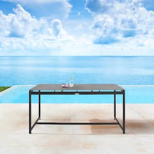 Royal Black Rectangle Aluminum Outdoor Dining Table