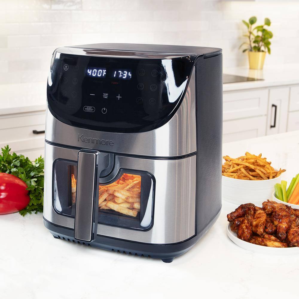 Kenmore 8 Qt Stainless Steel Digital Dual Basket Air Fryer