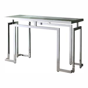 Towson 52 in. Chrome Plating Rectangular Glass Top Console Table
