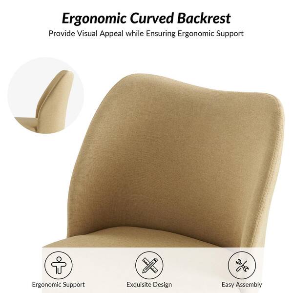 JAYDEN CREATION Eliseo Tan Modern Upholstered Dining Chair