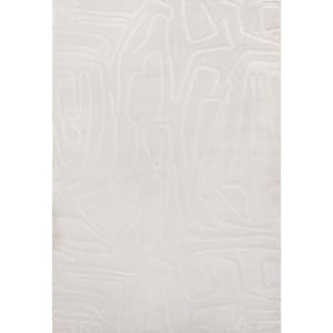 Alcina Modern Scandinavian Graphic Lines High-Low White/Cream 5 ft. x 8 ft. Area Rug