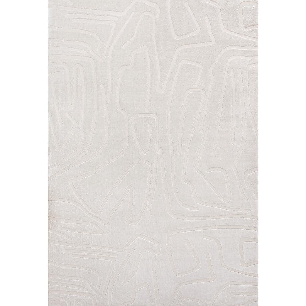 Alcina 8' x 10' White/Cream Abstract High-Low Area Rug
