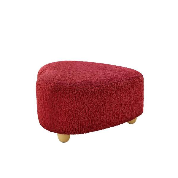 HOMCOM Modern Faux Leather Upholstered Rectangular Ottoman Footrest with  Padded Foam Seat and Plastic Legs Bright Red