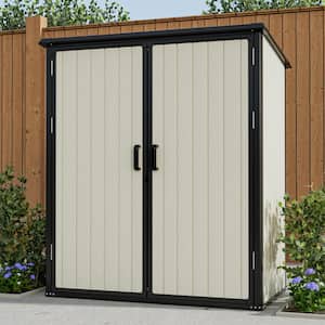 5 ft. W x 3 ft. D Outdoor Storage Plastic Shed with Double Door and Floor (13 sq. ft.)