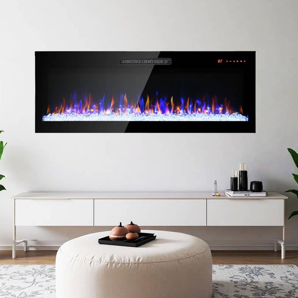 50 in. W x 18.6 in. H Wall Mounted Ultra Electric Fireplace Insert with Remote,Thin Tempered Glass, Multi-Color Flame price history on PriceWatchPro