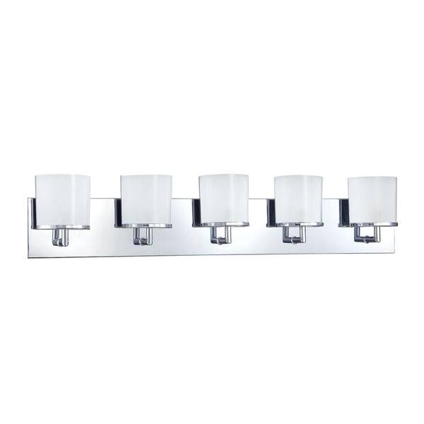 Aurora Lighting Cassiopeia 5-Light Ceiling Chrome Incandescent Vanity