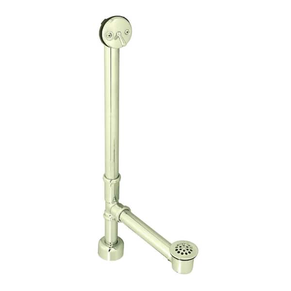Westbrass All Exposed Fully Finished Trip Lever Bath Waste and Overflow, Polished Nickel