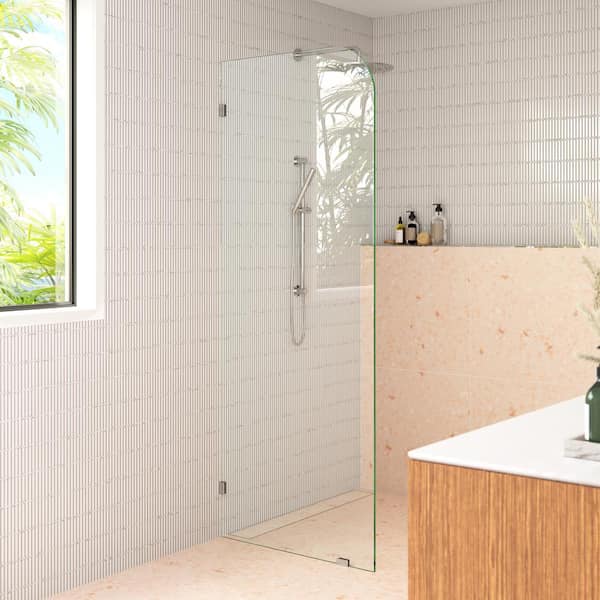 Glass Warehouse 32 in. x 78 in. Fixed Frameless Shower Door Fixed Panel Radius