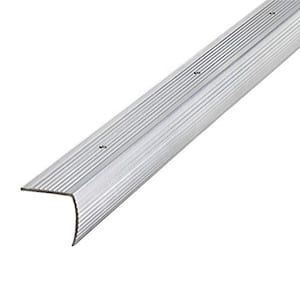 1-1/8''X1-1/8''X 72'' SILVER ALUMINUM STAIR EDGING W/SCREW NAILS