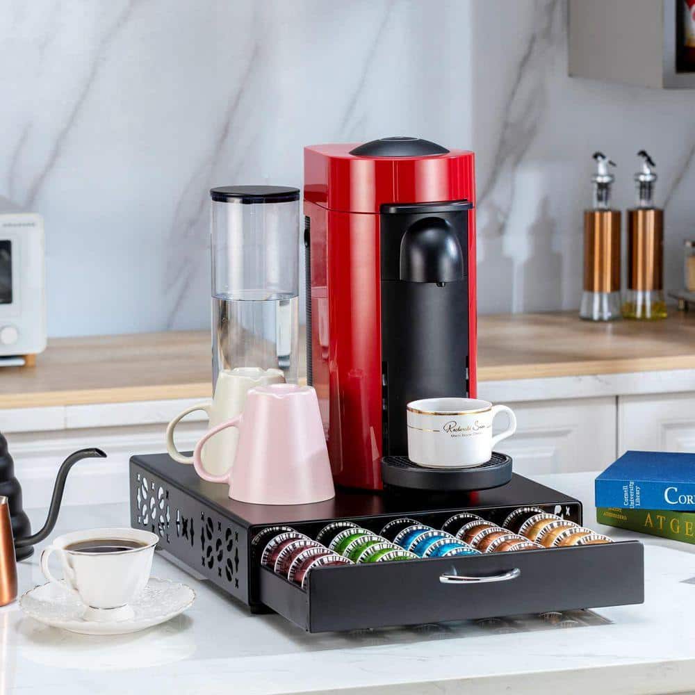 PODOfixとPODOSTRIPE スターターボックスセット Lynzavix Black Metal Coffee Pod Organizer Drawer for Nespresso