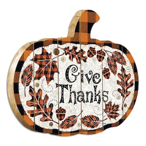 Charlie Give Thanks Unframed Graphic Print Typography Art Print 15 in. x 17.25 in. .