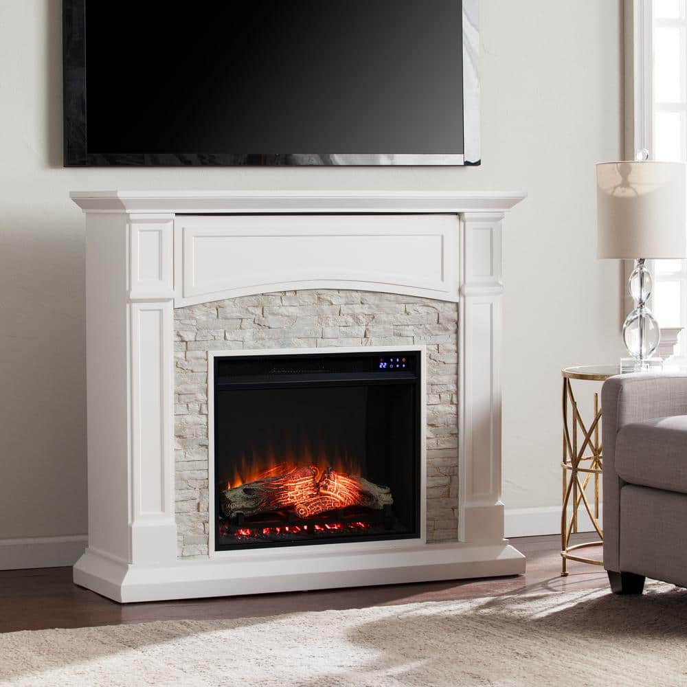 Southern Enterprises Jesha 45.75 in. Touch Panel Electric Fireplace in ...