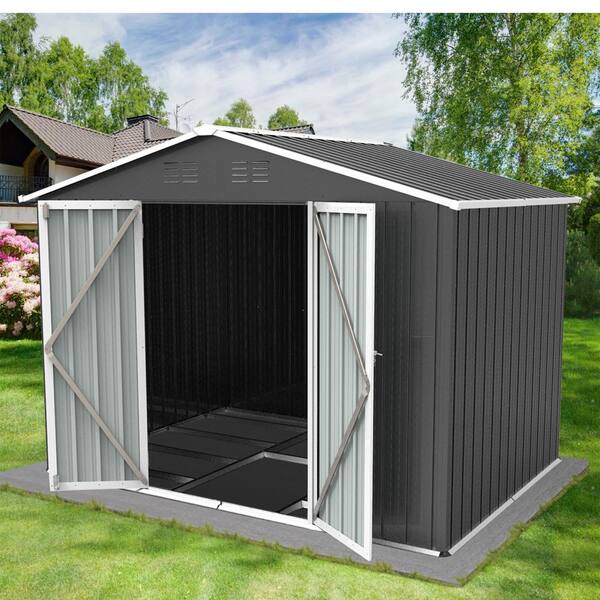 Staykiwi 10 ft. W x 12 ft. D Metal Shed with Double Door (120 sq