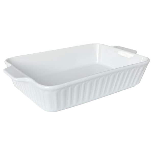 Casserole Dish, Ceramic Baking Dish, 4.2 Qt. Deep Lasagna Pan with Handles, Oven Safe Bakeware for Kitchen Cake Baking