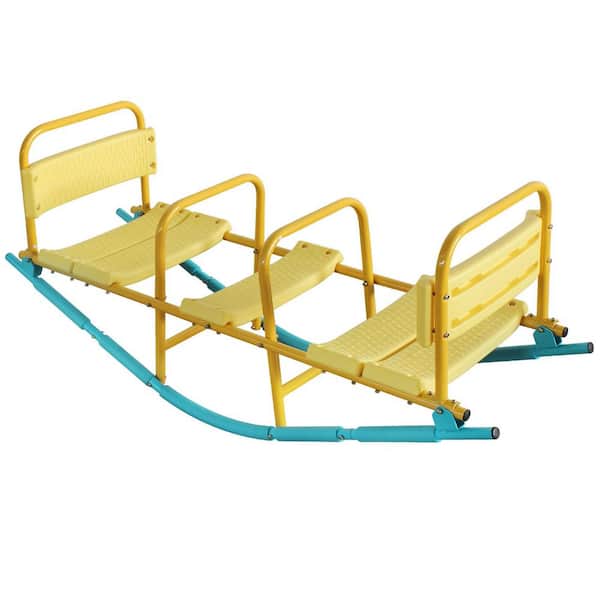 Multicolor Kindergarten Children Outdoor Rocking Horse, Double Or Triple Seesaw