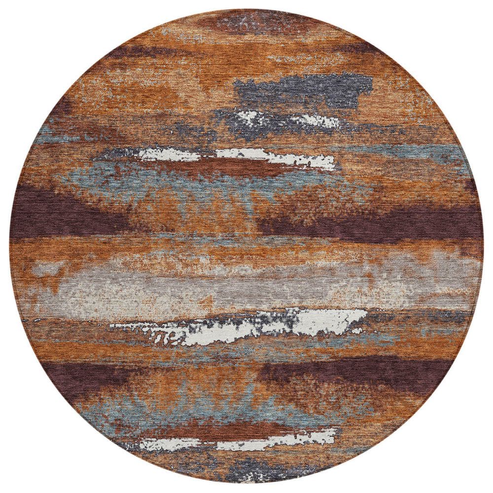 Chantille Machine Washable Indoor/Outdoor Abstract ACN942 Copper 8 ft. x 8 ft. Area Rug price history on PriceWatchPro