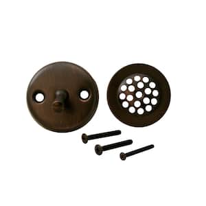 2-Hole Bathtub Waste and Overflow Trip Lever Drain Trim with Strainer in Old World Bronze