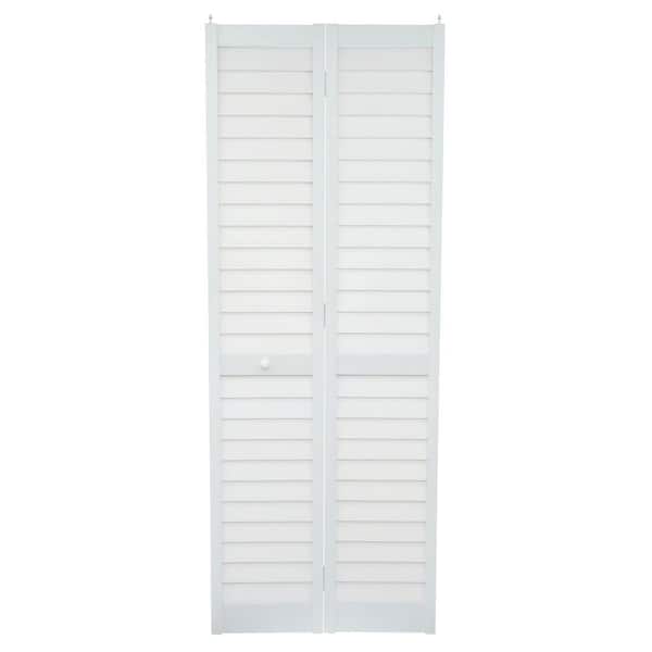 Home Fashion Technologies 30 in. x 80 in. 3 in. Louver/Louver White PVC Composite Interior Bi-Fold Door
