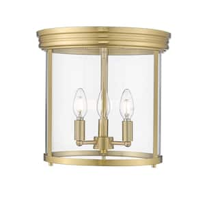 Thayer 13 in. Luxe Gold Integrated LED Flush Mount with Clear Glass Shade (1-Pack)