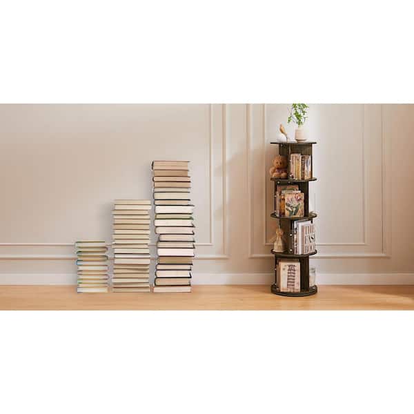 Rotating Display Stand, 3 Tier Wooden Organizer, 4-sided Display