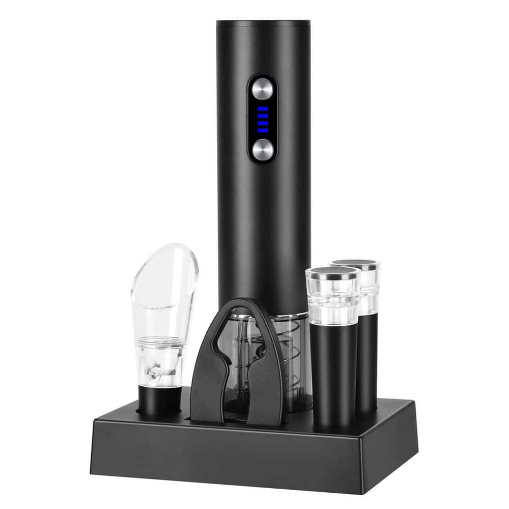 Modern Black Wine Accessories Set Electric Opener Rechargeable Corkscrew Aerator Stoppers Foil Cutter price history on PriceWatchPro