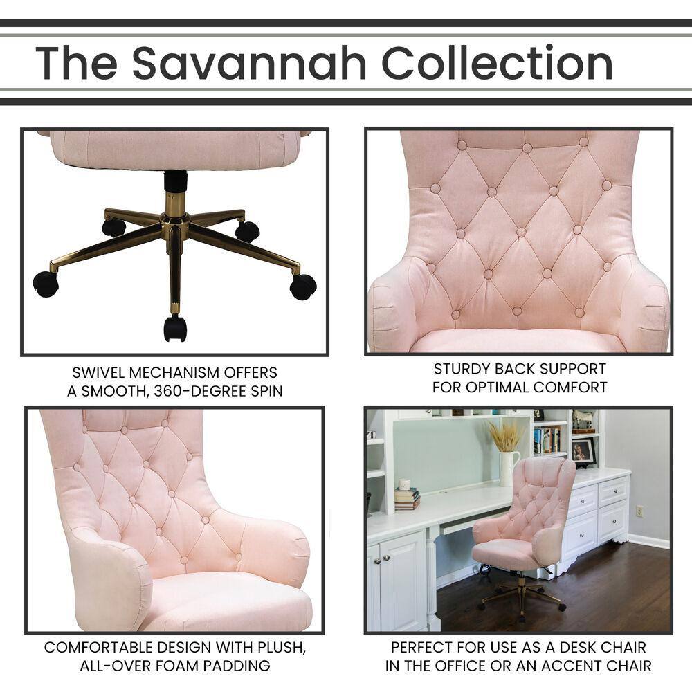 Savannah Pink Leather High Back Ergonomic Executive Chair