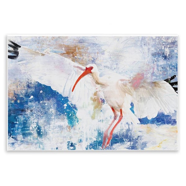 Stupell Industries Flying Stork Bird by Porter Hastings Unframed Animal Graphic Art Print 13 in. x 19 in.